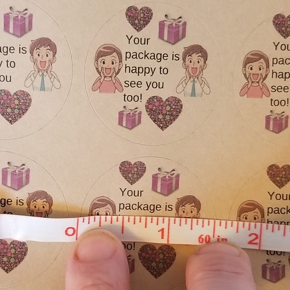 90 Labels Your Pkg is Happy to See u 2 Kraft Brown - Picture 1 of 3